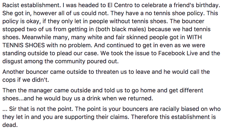 Illustration for article titled Washington, DC’s El Centro D.F. Restaurant Removes ‘No Sneaker’ Policy, Fires Racist Bouncer After Black Man Is Denied Entry